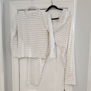 Classic White Striped Pajama Set